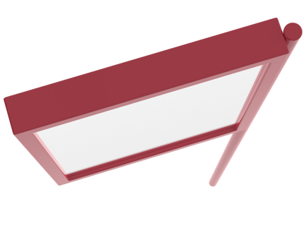 POS standing banner isolated on background. 3d rendering - illustration png