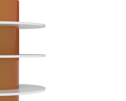POS round display isolated on background. 3d rendering - illustration png