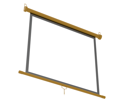Screen projector wall isolated on background. 3d rendering - illustration png