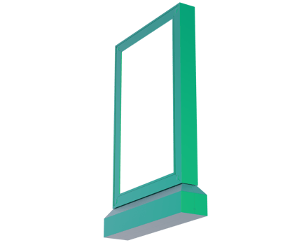 Led single sign isolated on background. 3d rendering - illustration png