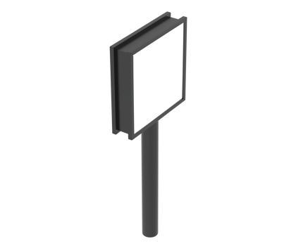 Led single sign isolated on background. 3d rendering - illustration png