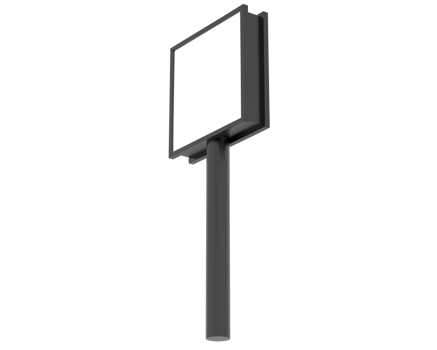 Led single sign isolated on background. 3d rendering - illustration png