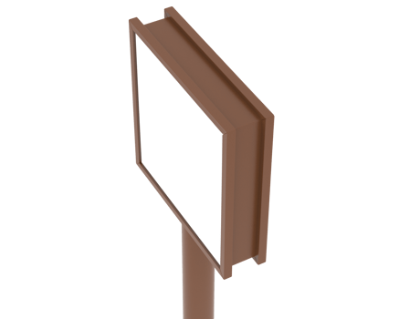 Led single sign isolated on background. 3d rendering - illustration png