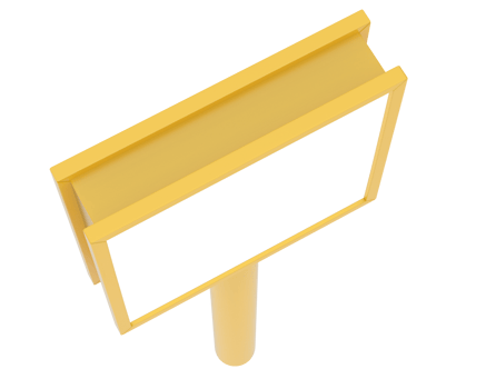 Led single sign isolated on background. 3d rendering - illustration png