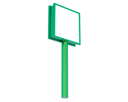 Led single sign isolated on background. 3d rendering - illustration png