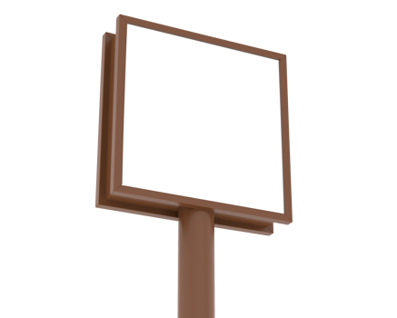 Led single sign isolated on background. 3d rendering - illustration png