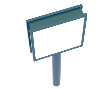 Led single sign isolated on background. 3d rendering - illustration png