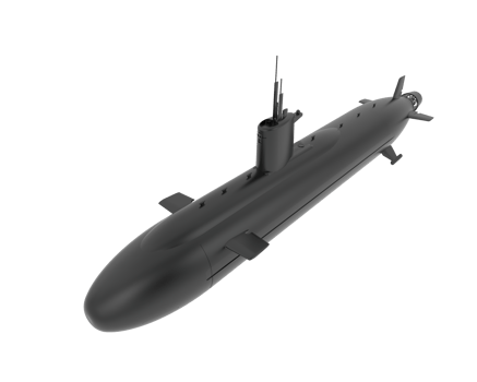 Submarine isolated on background. 3d rendering - illustration png
