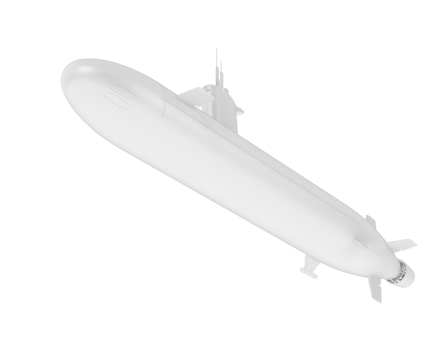 Submarine isolated on background. 3d rendering - illustration png