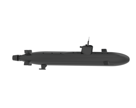 Submarine isolated on background. 3d rendering - illustration png