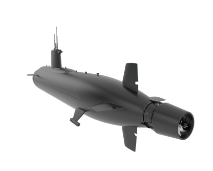 Submarine isolated on background. 3d rendering - illustration png