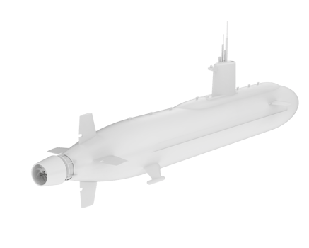 Submarine isolated on background. 3d rendering - illustration png