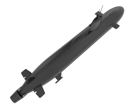 Submarine isolated on background. 3d rendering - illustration png