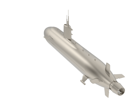 Submarine isolated on background. 3d rendering - illustration png