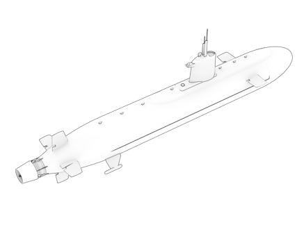 Submarine isolated on background. 3d rendering - illustration png