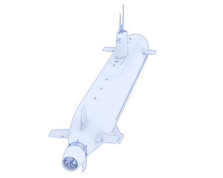 Submarine isolated on background. 3d rendering - illustration png