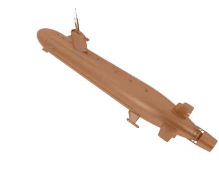 Submarine isolated on background. 3d rendering - illustration png