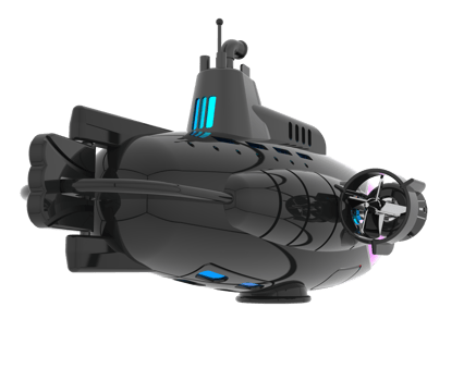 Submarine isolated on background. 3d rendering - illustration png
