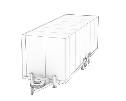 Car trailer isolated on background. 3d rendering - illustration png