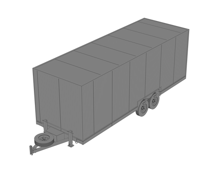 Car trailer isolated on background. 3d rendering - illustration png