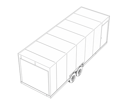 Car trailer isolated on background. 3d rendering - illustration png