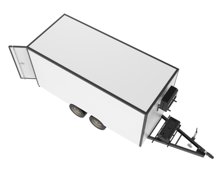 Refrigerated trailer isolated on background. 3d rendering - illustration png