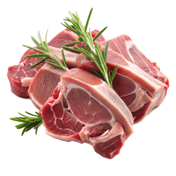 A pile of meat with rosemary on top png