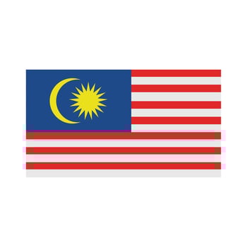 Malaysia flag on white background vector