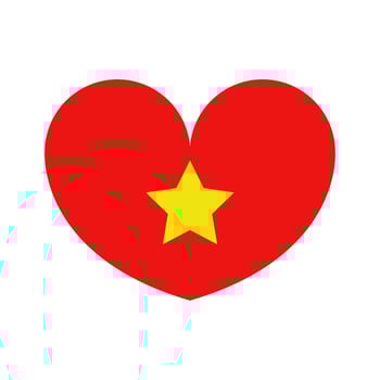 Vietnam heart flag on white background vector