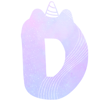 Cute unicorn alphabet pastel watercolor png