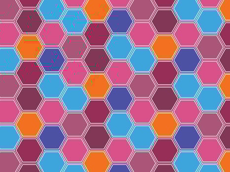 Abstract multicolor hexagon floor background pattern vector