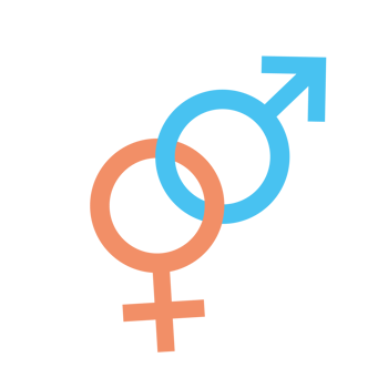 Sex, relationships and genders icon, interconnected male and female symbol png