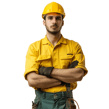 A Construction Worker Isolated on Transparent Background png