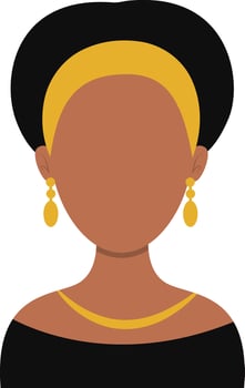 African Woman Avatar with Portrait Style. Illustration on White Background. vector