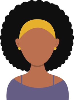 African Woman Avatar with Portrait Style. Illustration on White Background. vector