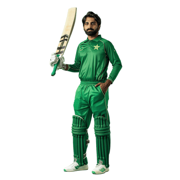 A Cricket Player with a Bat isolated on transparent background png