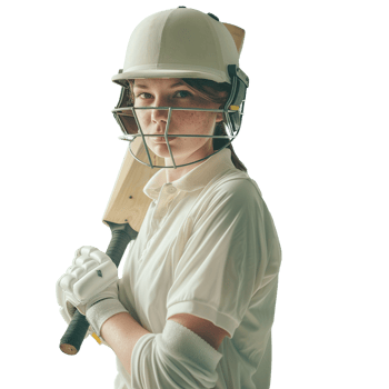 Cricket player isolated on transparent background png