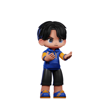 Boy with A Blue Jacket and Black Shorts Angry Pose png