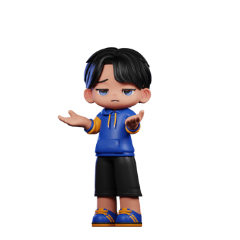 Boy with A Blue Jacket and Black Shorts Confused Pose png