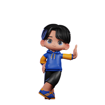 Boy with A Blue Jacket and Black Shorts Acting Cool Pose png