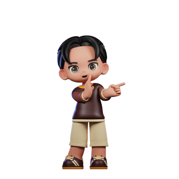 A Cartoon Character with a Brown Shirt and Brown Shorts Whister to You Pose png