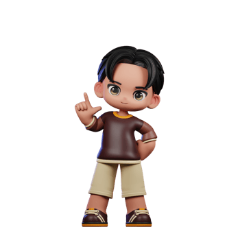 A Cartoon Character with a Brown Shirt and Brown Shorts Standing Pose png