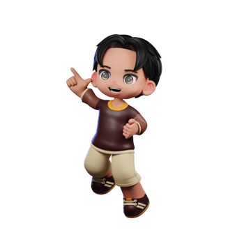 A Cartoon Character with a Brown Shirt and Brown Shorts Doing Happy Jumping Pose png