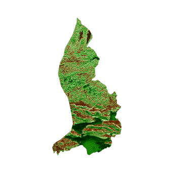 Liechtenstein Topographic Map 3d realistic map Color 3d illustration png