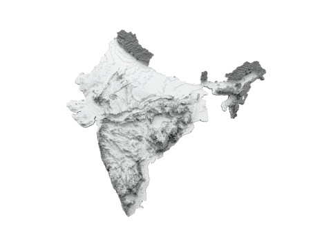 India Map Flag Shaded relief Color Height map 3d illustration png