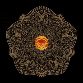 Beautiful floral pattern mandala art isolated on a black background - Eps 10 vector