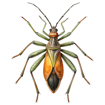 Assassin Bug Vintage Illustration Isolated on Transparent Background png