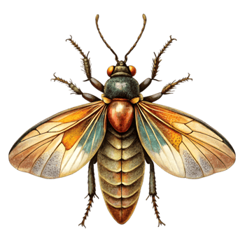 Firefly Vintage Illustration Isolated on Transparent Background png