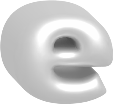e metallic inflate balloon style alphabet png