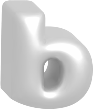 b metallic inflate balloon style alphabet png